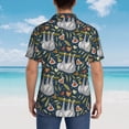 thumbnail image 6 of Balery Cute Sloth Print Men's Hawaiian Shirts Short Sleeve Beach Shirt Relaxed Fit Vacation Button Down Shirts-Medium, 6 of 9