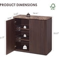 thumbnail image 7 of Hvoonc 34"W Fluted Sideboard Buffet Cabinet with Storage, Faux Marble Top, 2 Push-to-Open Doors, Adjustable Shelves, Modern Accent Cabinet for Dining Room, Living Room, Entryway, Walnut Brown, 7 of 7
