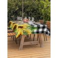 thumbnail image 3 of Outdoor Tablecloth with Umbrella Hole for Patio/Picnic/Party/Camping, Summer Sunflowers Waterproof Table Cloth Rectangle Table Cover Washable, Rustic Botanical Flowers Black Plaid (52"x 70"), 3 of 8