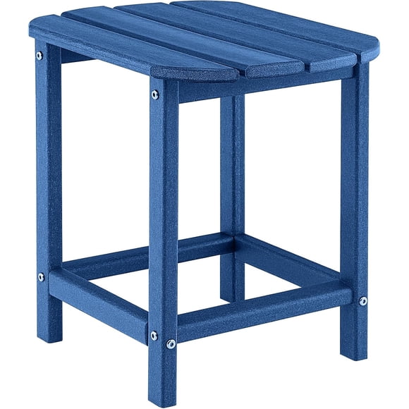 REKHHY 18-Inch Outdoor Side Table, Weather Resistant Small HDPE Adirondack Table, Square Tea Table for Outside, Patio, Backyard, Poolside, Garden, Balcony, Navy