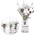 thumbnail image 3 of 1 Juego de flores secas, jarrón decorativo de cristal transparente para jardín de primavera Flor de cinta blanca, 3 of 8