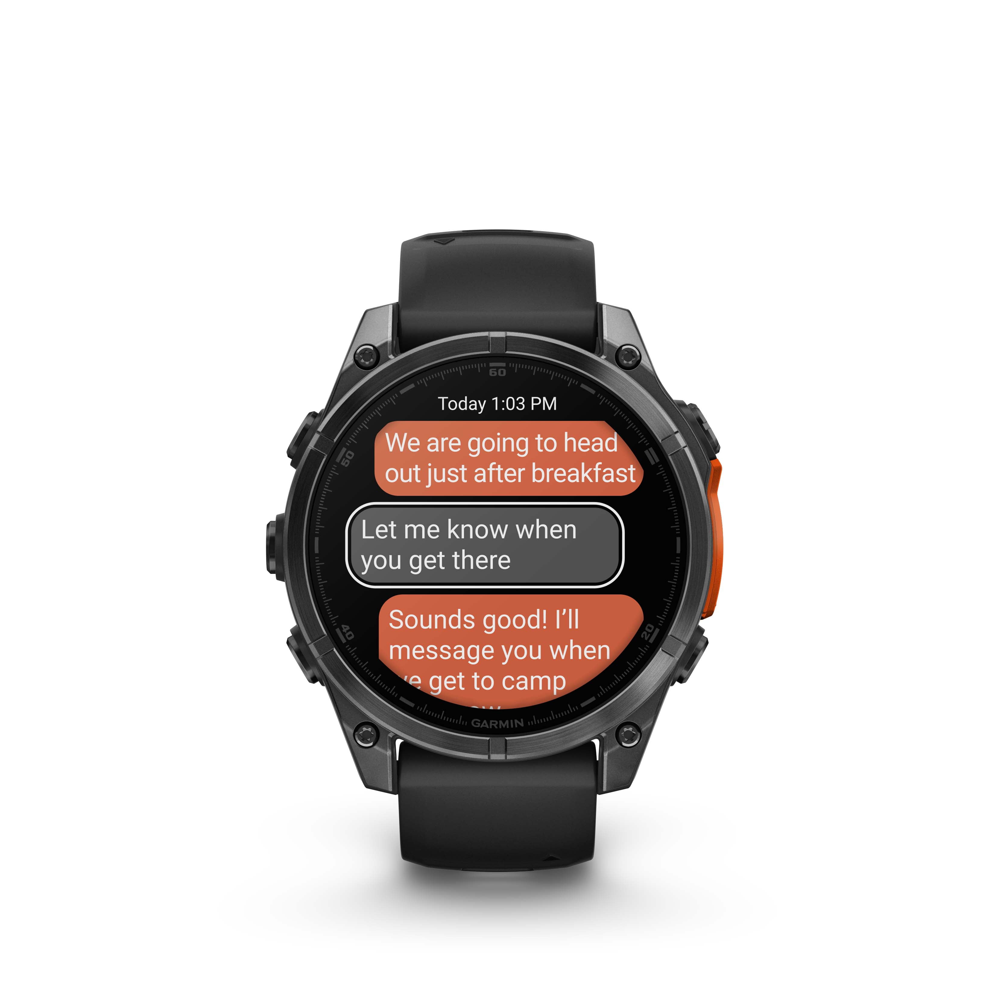 Montre intelligente GPS Garmin fēnix® 8 à écran AMOLED - 47 mm - Lunette gris ardoise avec bracelet en silicone noir