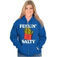 thumbnail image 3 of Funny Feelin Salty Fries Food Pun Zip Up Hoodie Men's Women's Brisco Brands M, 3 of 6