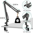 thumbnail image 2 of shiyou-Adjustable Mic Boom Arm, Mic Stand Compatible with Razer Seiren X Mini V2 V3 USB Streaming Microphone for Recording, Gaming, Podcast, 2 of 4
