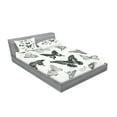 thumbnail image 2 of Ambesonne Animal Fitted Sheet & Pillow Sham Set, Modern Realistic Art, Full, Black Grey and White, 2 of 2