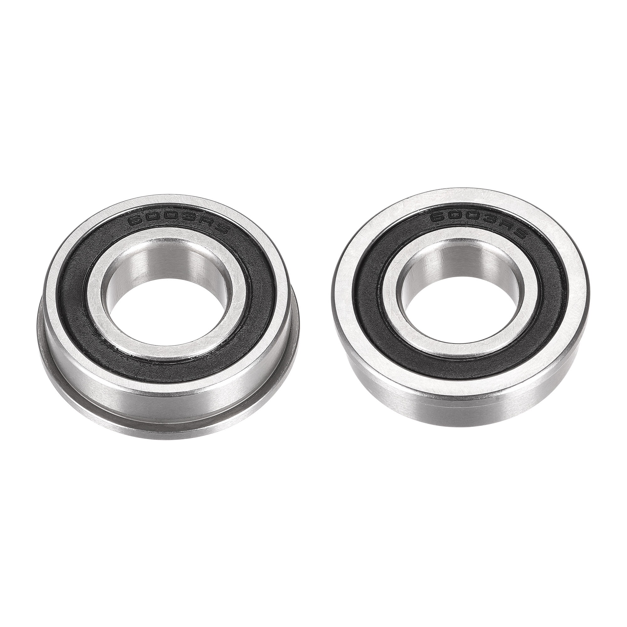 Unique Bargains Flanged Ball Bearing Double Sealed Chrome Steel Silver 17x35x10mm