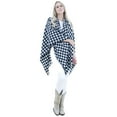 thumbnail image 2 of Elegant Houndstooth Ruana Wrap - Versatile Black  White Poncho - One Size Fits All, 2 of 6