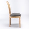 thumbnail image 3 of French Linen Fabric Rattan Back Dining Chair Set Of 2 With Solid Wood Frame and Soft Cushion, Upholstered Side Chair Set for Dining Room, Living Room, Office, Apartment, Accent Chair, Gray, 3 of 9