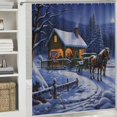 thumbnail image 6 of Pratyus Snowy Night Cabin Modern Waterproof Shower Curtain with Hooks for Country Cottage & Farmhouse Bathroom Decor 100% Polyester Washable Chic Bathroom Decor 60x72, 6 of 7
