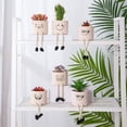 thumbnail image 3 of 2 Pack Cute Plant Pot 8.6*7.5 Cm Funny Gardening Ceramic Succulent Plant Pots with Drainage Hole Indoor Outdoor Flower Pot Decorative Unique Cactus Plant Lover Gift Planters, 3 of 8