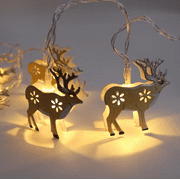 Yewang LED Santa Claus light string, iron glove red socks, Christmas battery box, USB lantern, Christmas tree decoration light (iron art painted elk [USB model always on] 3 meters 20 lights)