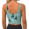 thumbnail image 3 of Vsdgher Cute Dog Print Women Sleeveless Athletic Tank Top Built-in Bra Camisole Sports Vest for Yoga Running Fitness Exercise with Removable Pads, 3 of 8