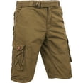 thumbnail image 2 of Ma Croix Men's Premium Utility Loose Fit Twill Cargo Shorts with Belt, 2 of 3