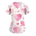 thumbnail image 3 of Valentine's Day Scrubs Top for Women Love Heart Printed Plus Size Scrubs Short Sleeve V-Neck Working Uniform Valentine's Day Caregiver T Shirts, 3 of 4