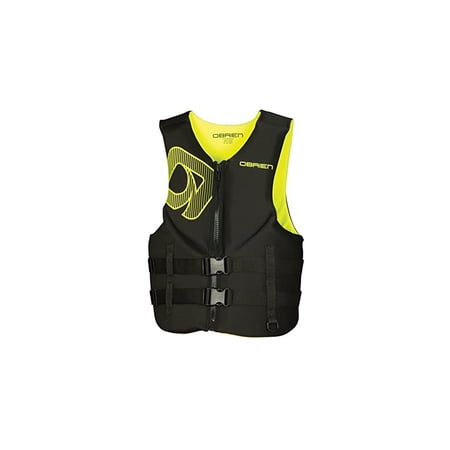 O'Brien Mens Medium Traditional Lightweight Front Zip BioLite Life Jacket, Black