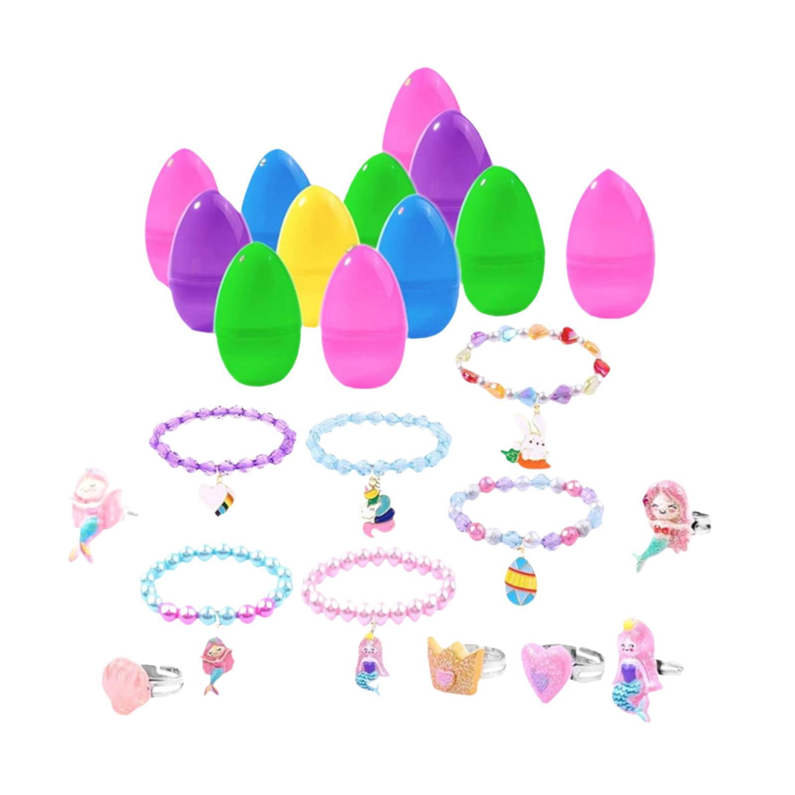 Sharprepublic Easter Basket Stuffers Prefilled Easter Eggs Colorful Decor Gifts Toys Funny Fun 6 Rings 6 Bracelets