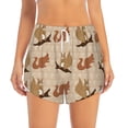 thumbnail image 2 of Balery Cartoon Squirrel Pantalones cortos deportivos para mujer con forro y dos bolsillos, elásticos, para entrenamiento, gimnasio, yoga-X-Large, 2 of 7