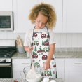 thumbnail image 4 of White Christmas Car and Camper Pattern Kids Aprons for Girls and Boys,Adjustable Neck Strap Toddler Aprons for Kids Cooking Baking, 4 of 7