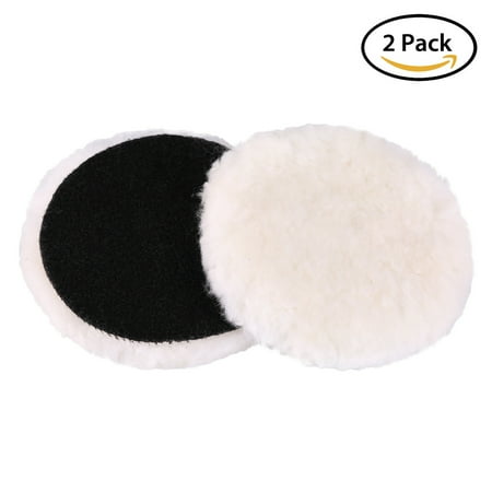 100% Wool Buffing Pad (5-Inch Wool Polishing Pads - LotFancy Car Auto Velcro Buffing Pads, Used with Rotary and Random Orbit Sander/Polisher, Pack of)