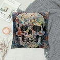 thumbnail image 2 of MLJA Halloween Skull Pillow Covers Colorful Graffiti Graffity Art Spray Style Decorative Square Accent Pillow Case, 2 of 5