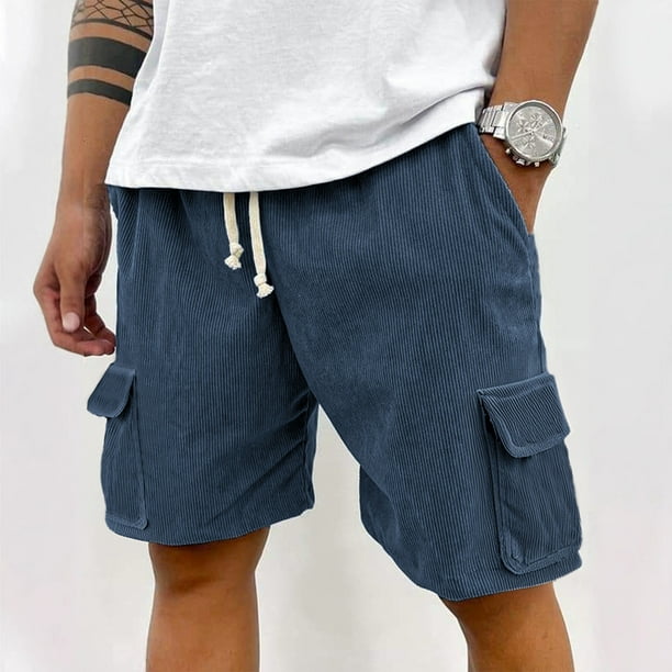 WILLBEST Pantalones Cortos Cargo para Hombre, Informales, Cómodos, Ligeros y Transpirables, con Cordón para Deportes Al Aire Libre y Relajación.