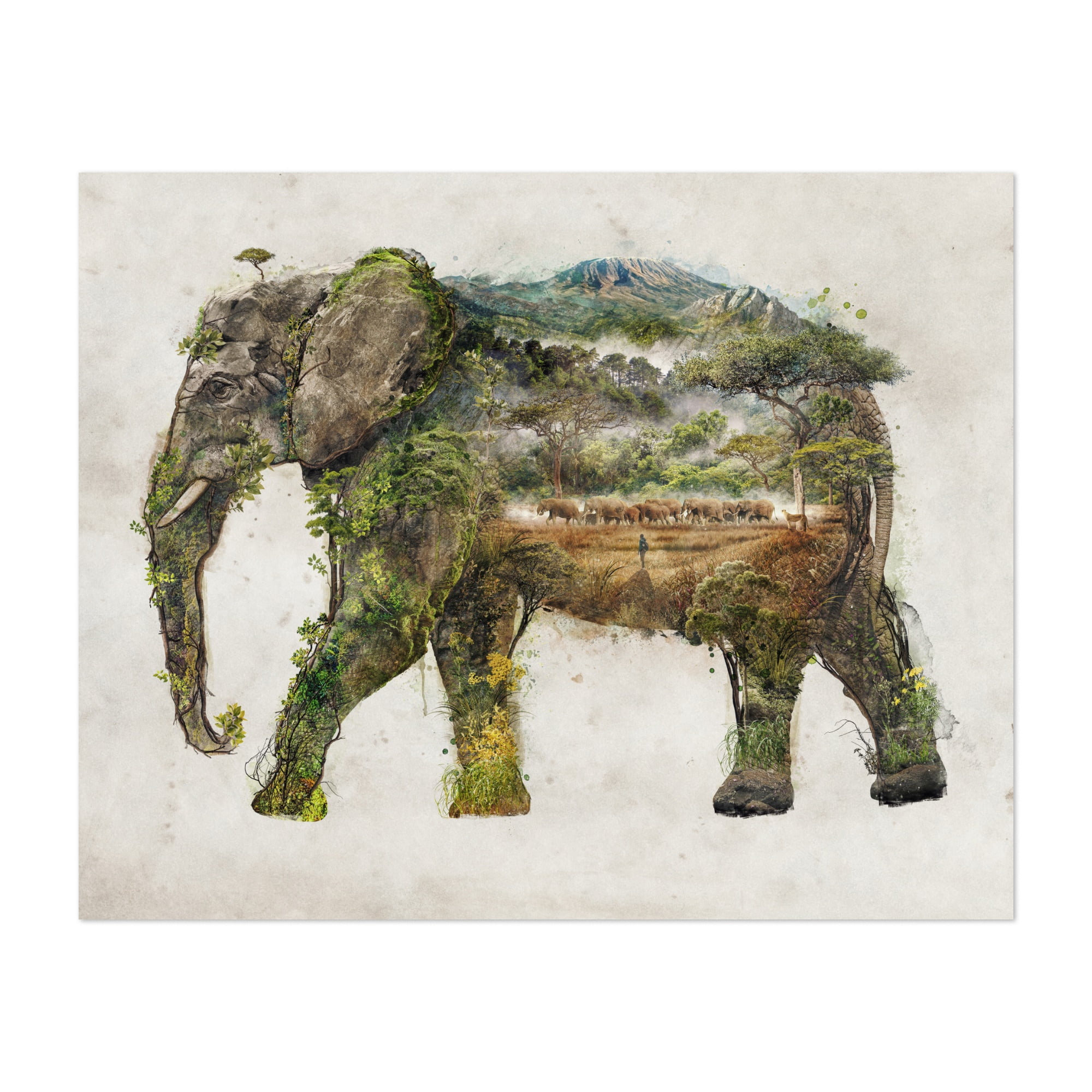 Africa Collage Wall Art Africa Art Print Map of Africa