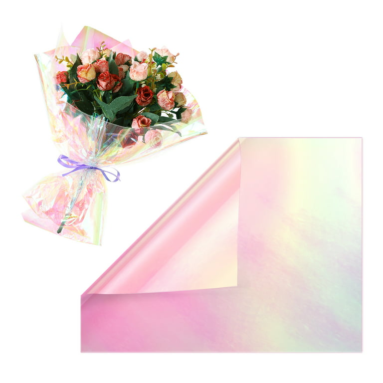 Holographic Chameleon Clear Flower/Gift Wrapping Paper, Waterproof, 20″x  20″ , 15 sheets per pack