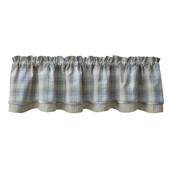 Park Designs Gray Prairie Wood Lined Layered Valance 16'' L