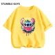 thumbnail image 3 of Camiseta de verano para niños, camiseta de Stitch Kawaii, camiseta de Stitch para niñas, ropa informal de dibujos animados de Disney Stich, traje de camión para niños y niñas, 3 of 5