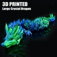 thumbnail image 5 of 3D Printed Dragon - 18 inch Large Pearly Sheen Articulated Dragon, Mystery Easter Crystal Animals Fidget Toy(Blue Green), 5 of 8