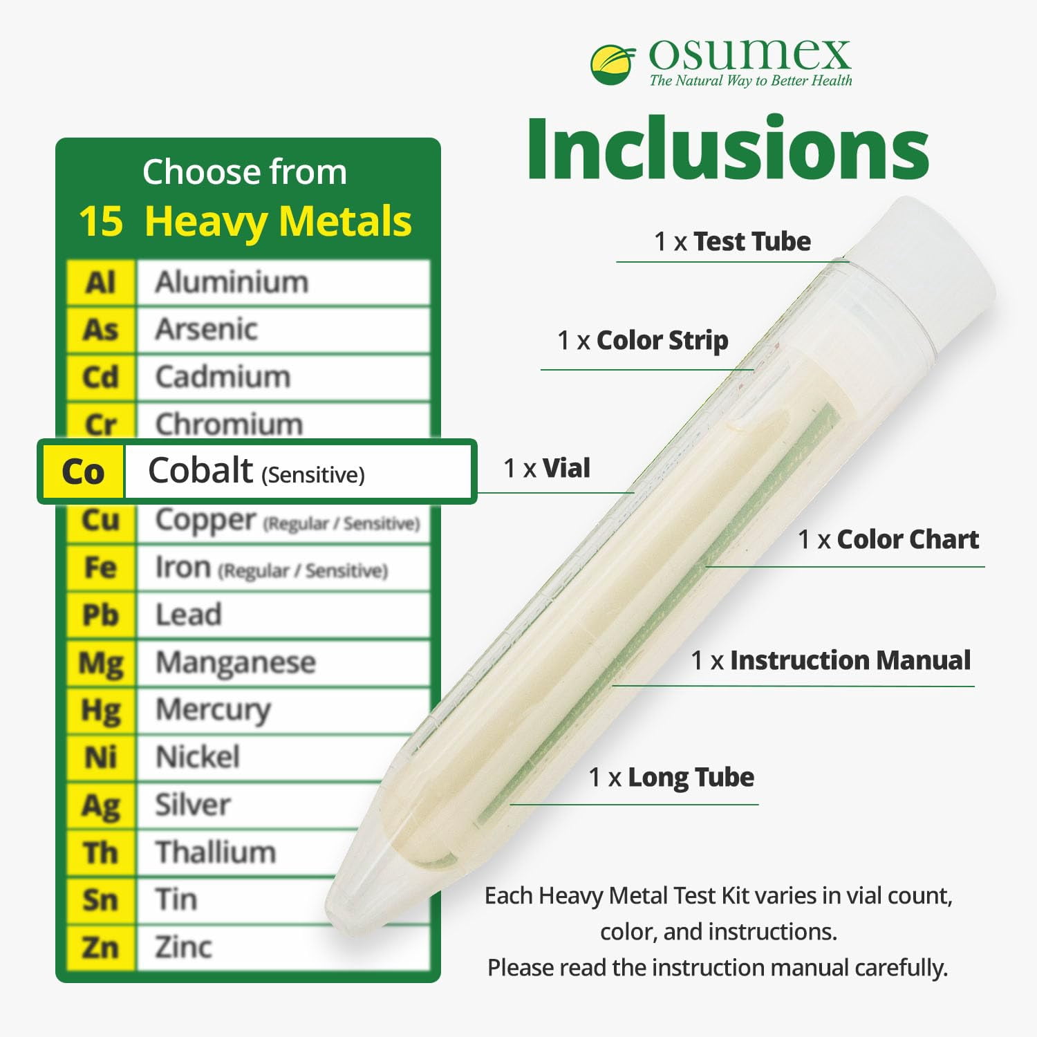 Heavy Metals Test Kit Cobalt Sensitive Kit 1 Pack - Water Testing Kits for Drinking Water, Food, Urine, Waste Water, Heavy Metal Urine Test Kit, Water Test Kit, Heavy Metal Test Kit for Humans