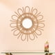 thumbnail image 4 of 1 espejo de pared retro tejido a mano, espejo de maquillaje decorativo para el hogar, marrón claro, 4 of 5