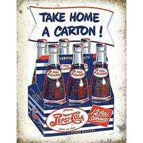 Tin Sign Vintage Chic Art Decoration Poster Pepsi Cola for Store Bar Home Cafe Farm Garage or Club 12" X 8"