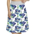 thumbnail image 1 of Women's Garden Aquarelle Spring Violets A-line Printed Skirt Casual Wear, 2XL, Green and Dark Blue, by Ambesonne, 1 of 6