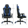thumbnail image 2 of Massage Gaming Chair Reclining Racing Chair w/Lumbar Support and Headrest Blue, 2 of 10