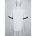 thumbnail image 5 of Fldy Kids Boys Casual Short Sleeve School Shirts Turndown Collar Button Closure Polka Dots Print White 100, 5 of 7