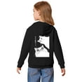 thumbnail image 4 of XAOFW Kids Hoodies Sweatshirts Adorable Cat Print Girls Kids Playful Animal Graphics Jacket Ages 3 To 14 Years Long Sleeve Hooded Breathable Leisure Holiday Vacation Clothes, 4 of 7