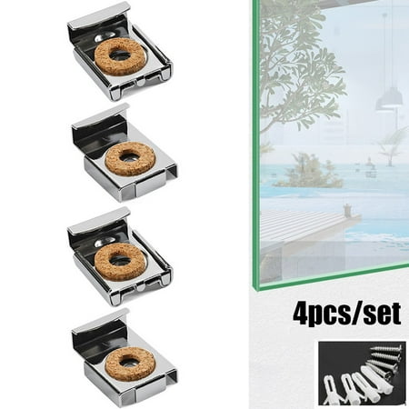 

Gerich Stainless Steel Frameless Bathroom Mirror Glass Wall Mounting Kit with Screws
