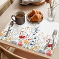 thumbnail image 3 of Spring Floral Placemats Set of 6 Summer Botanical Watercolor Modernism Place Mats Indoor Wipeable Table Mats Washable Cloth Dining Table Placemats for Kitchen Holiday Party Home Decor 13x19 Inch, 3 of 9