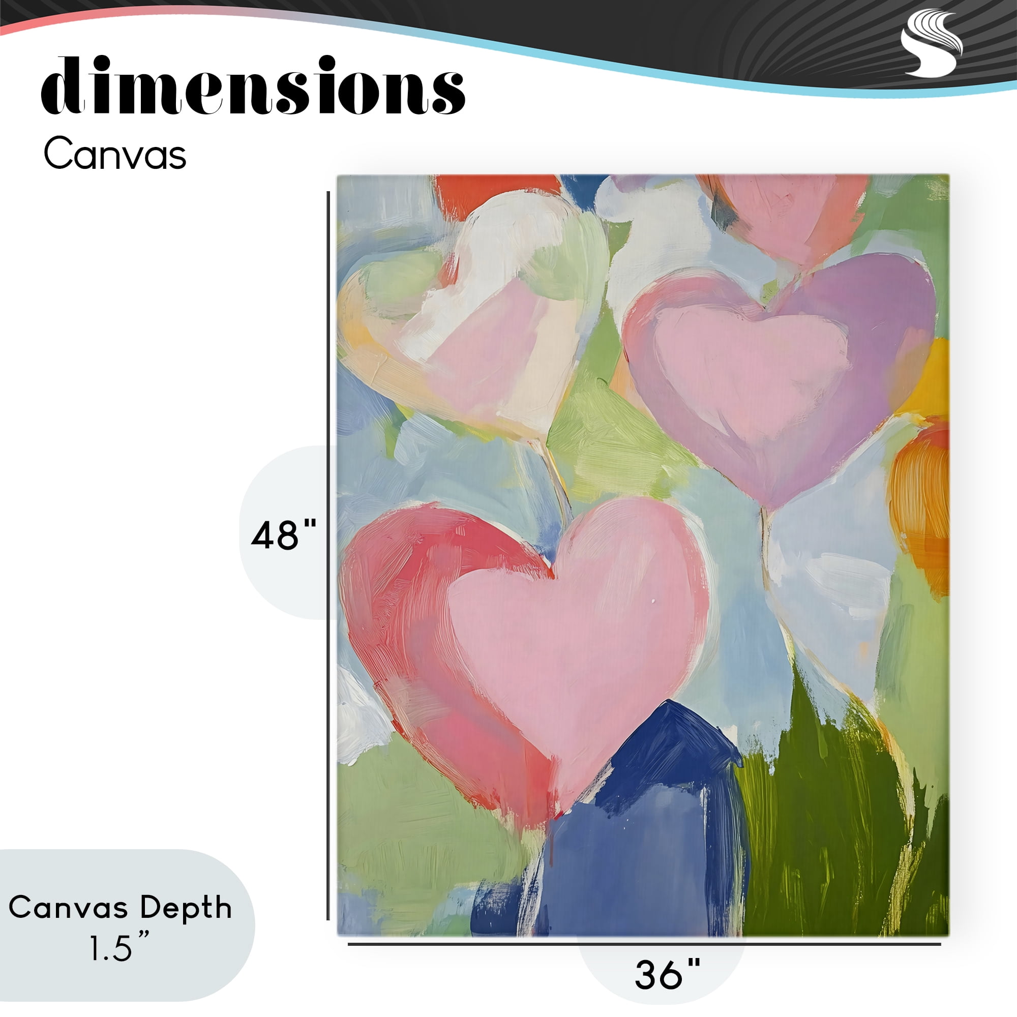 Stupell Industries Pink Hearts Abstraction Canvas Wall Art, design by The Prints Vibe