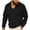 Black, variant on Men's Long Sleeve Waffle Textured Pullover Sweatshirts Lapel Collar Casual Loose V-Neck Shirts Solid Basic Tops White XXXL