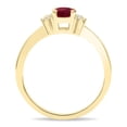 thumbnail image 2 of SZUL Women's Round Shaped Ruby and Diamond Half Moon Ring in 10K Yellow Gold, 2 of 5