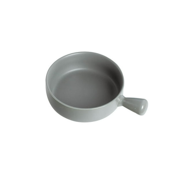 Bewildely Cuenco para ensalada con mango de Color sólido, repuesto reutilizable para cocina, almuerzo, fideos instantáneos, postre, sopa, Cocina y Comedor Gris