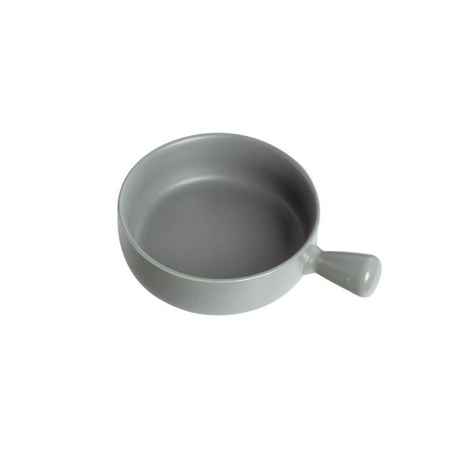 Bewildely Cuenco para ensalada con mango de Color sólido, repuesto reutilizable para cocina, almuerzo, fideos instantáneos, postre, sopa, Cocina y Comedor Gris