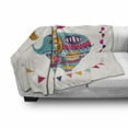 thumbnail image 3 of Cartoon Soft Flannel Fleece Throw Blanket, Eastern Inspired Bird and Bee Oriental Themed Art Design Sun and Moon, Cozy Plush for Indoor and Outdoor Use, 50" x 60", Multicolor, by Ambesonne, 3 of 6