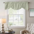 thumbnail image 6 of Leaves Tie Up Valances Curtain, Adjustable Kitchen Watercolor Abstract Floral Leaf Stripes Sage Green Background Valances for Windows Decor, Rod Pocket Short Curtains Set for Bedroom/Bathroom 42"x18", 6 of 9