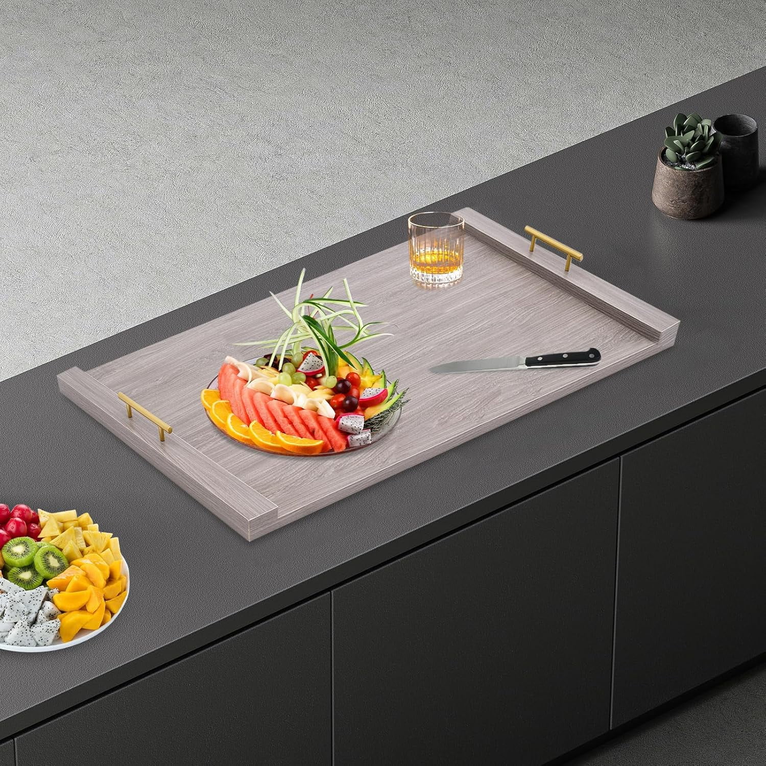 Rectangular Stove Top Cover, Oak White Noodle Board Stove Cover for Electric Stove and Gas Stove, Removable Built-in Handles, Suitable for Kitchen, RV, Restaurant