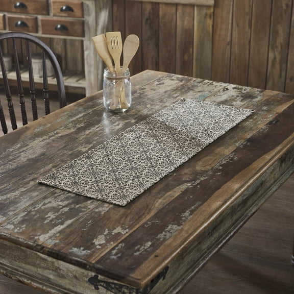VHC Brands Runner 12x36, Cotton Dining Room, Kitchen Table Runner, Country Farmhouse Style, Custom House Collection, Rectangle 12x36, Natural