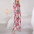 thumbnail image 3 of Fuzoiu Makeup Print Women's Long-Sleeved Pajama,Lounge Button Down Nightwear,Womens Notch Collar Pajama Set-Large, 3 of 7