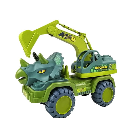 Guvpev Car Toys Dinosaur Excavators Lorry Toys Plastic Dinosaur Toys Children's Christmas Gifts For Boys And Girls Aged 3 To 6 Years - Green